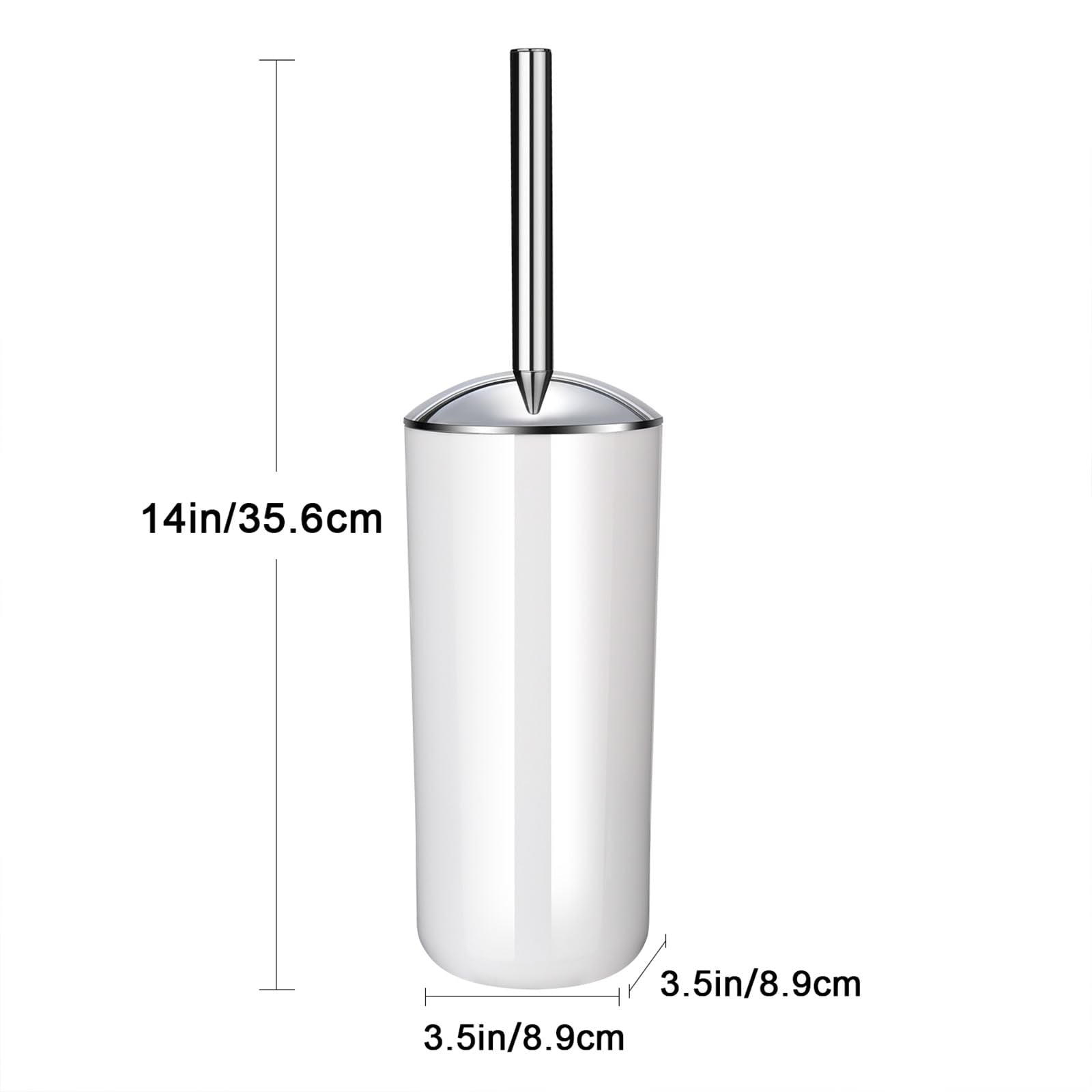 Toilet Brush and Holder Set of 2 | Great Value 2-Pack for Multiple Bathrooms | Sturdy Reinforced Handle for Durability | Discreet Enclosed Caddy |