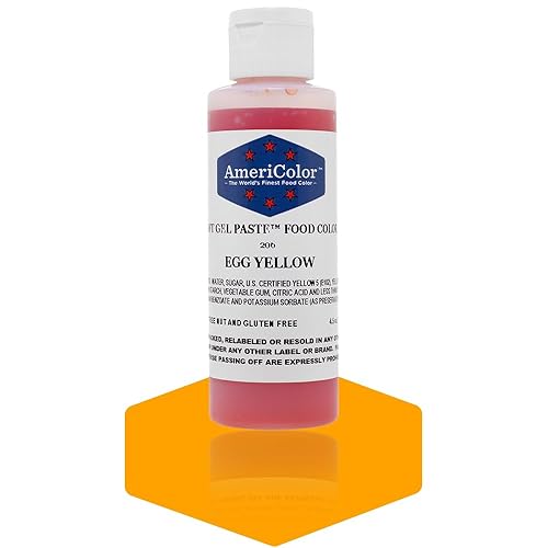 AmeriColor, Egg Yellow, 4.5 Ounce Bottle, Soft Gel Paste Food Color