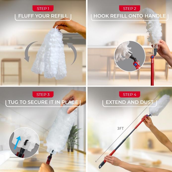 O-Cedar Flex & Catch Heavy Duty Dusting Refills (10 Count) | Disposable Duster Refill | Traps 3X More Dust Than Traditional Feather Duster