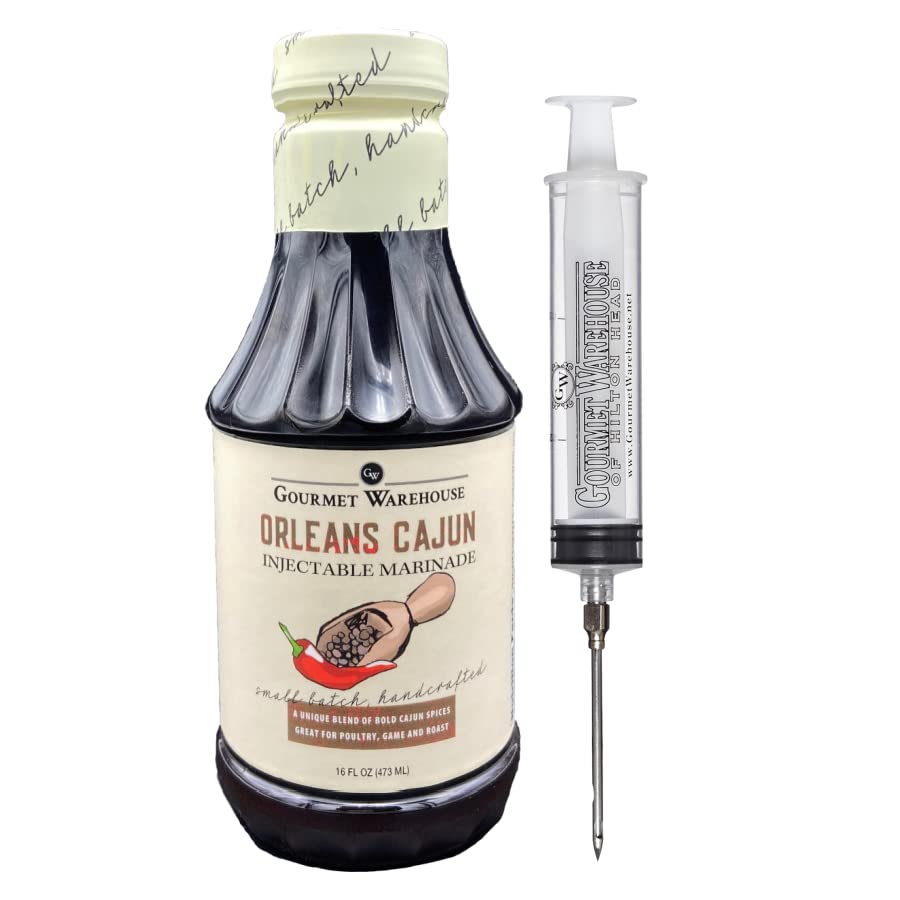 Gourmet Warehouse Orleans Cajun Injectable Marinade with Syringe Included 16 Ounces - (Pack of 1)
