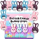 Sweetzo Easter Candy Bunny Lollipops, Individually Wrapped Fruit Flavored Suckers, Gift Basket Stuffers (24 Count)