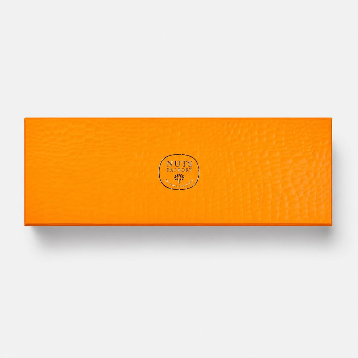 Nuts Factory Luxury Chocolate Covered Nuts & Treats Collection Box, Orange Edition Compact Size, 8 Gourmet Selections, Premium Chocolate Gift
