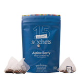 Two Leaves and a Bud Alpine Berry - 15 Naked Tea Sachets, Naturally Caffeine Free, Whole Leaf Herbal Tea in Unwrapped Pyramid Sachets, Resealable Bag