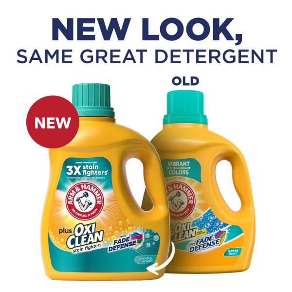 ARM & HAMMER Plus OxiClean Fade Defense, 77 Loads Liquid Laundry Detergent, 100.5 Floz