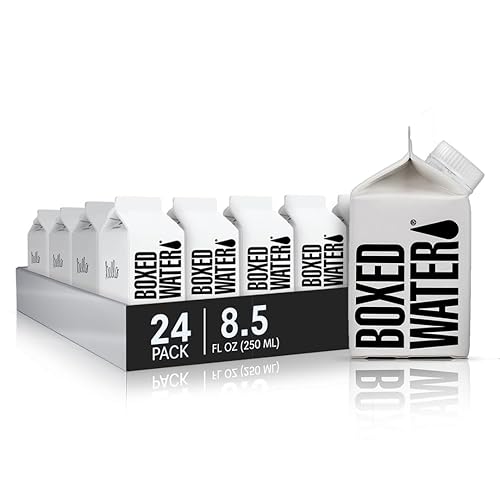 Mini Boxed Water (8.4 oz., 24 Pack) - Better Than Premium Plastic Purified Drinking Water in Plant-Based Cartons, BPA-Free, Refillable Cartons