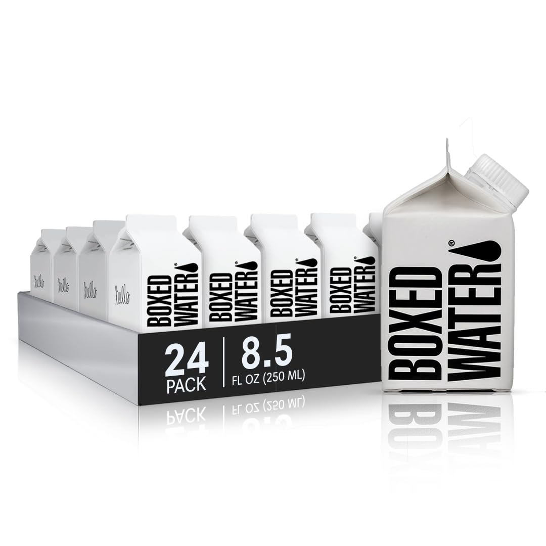 Mini Boxed Water (8.4 oz., 24 Pack) - Better Than Premium Plastic Purified Drinking Water in Plant-Based Cartons, BPA-Free, Refillable Cartons