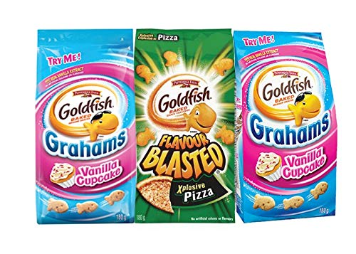 3-bag multi-flavored Goldfish bundle (2 Vanilla Cupcake + 1 Xplosive pizza)