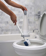 Unger No-Drip Toilet Brush Set, Flexible Neck Scrubber with Portable Carrying Caddy Holder, Discreet Bathroom Cleaning Supplies, Scrub Tough Stains