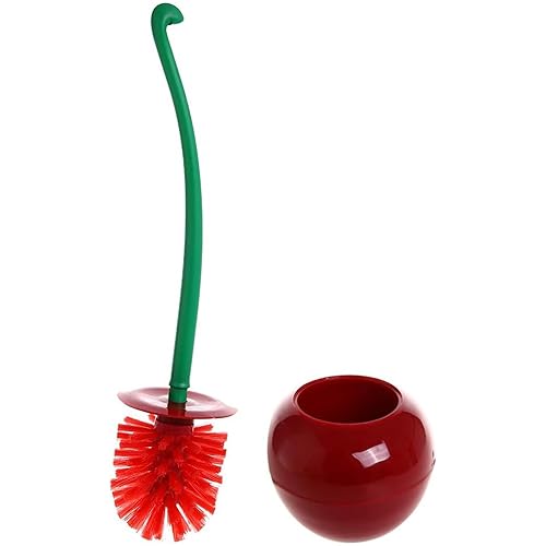 Creative Toilet Brush with Holder Bowl&Long Handle, Household Bathroom Cleaning Tool Cleaner and Base for Storage&Organization, Thick Bristle for Deep