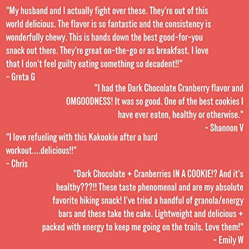 Kakookies A Cookie Re-Imagined, Dark Chocolate Cranberry (Box of 12 Cookies), Soft-Baked, Plant-Based, Dairy Free, Gluten Free, Vegan