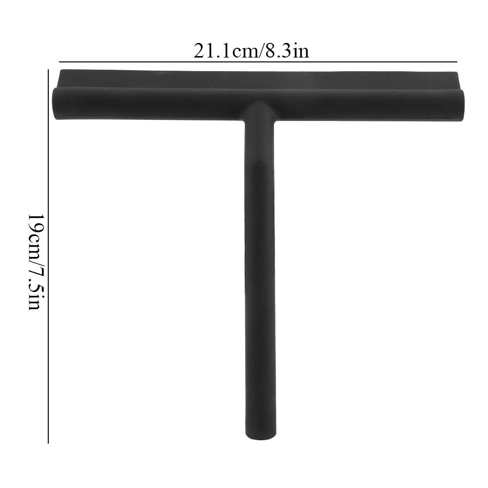 Stainless Steel Black Squeegee Window Car Glass Squeegee with Hooks Shower Squeegee Tools for Bathroom Kitchen