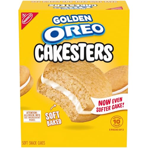 OREO Golden Cakesters Soft Snack Cakes, 5-2.02 oz Snack Packs