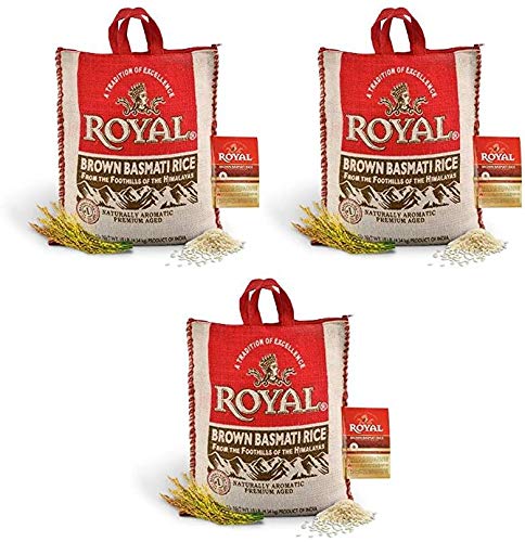 Royal Brown Basmati Rice, 10 Pound Pack of 3