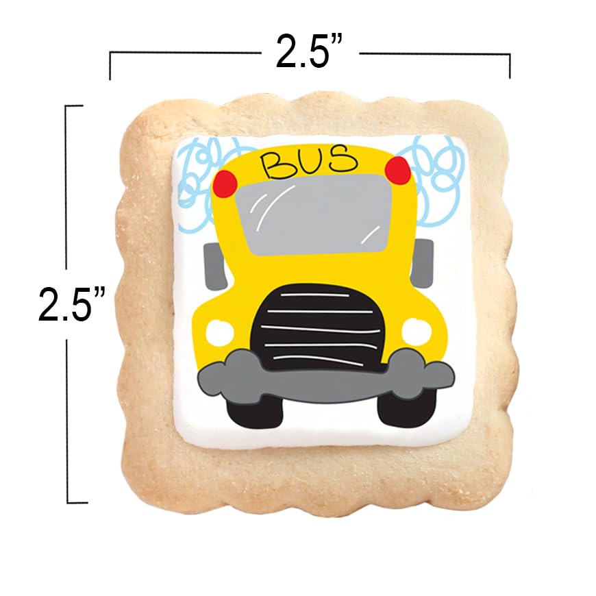 School Cookies Teacher Appreciation Bulk Individually Wrapped Party Favors | Thank You 24 Pack | Back To School Gift Basket | Apple and School Bus |