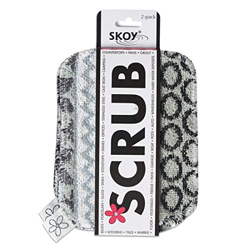 Skoy Scrub, 2-pack Reusable, Non-Scratching Dish Scrubber for Kitchen and Household Cleaning, Planet-Friendly, Dishwasher Safe Soft Scrub