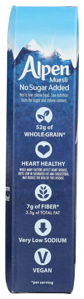 Alpen Muesli Cereal No Sugar Added, 3 Pack of 14 Ounce Boxes