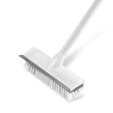 BOOMJOY Floor Scrub Brush with Long Handle, 2 in 1 Scrape and Brush, Stiff Bristles for Cleaning Bathroom, Patio, Garage, Kitchen, Deck, Tile