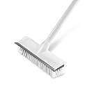 BOOMJOY Floor Scrub Brush with Long Handle, 2 in 1 Scrape and Brush, Stiff Bristles for Cleaning Bathroom, Patio, Garage, Kitchen, Deck, Tile