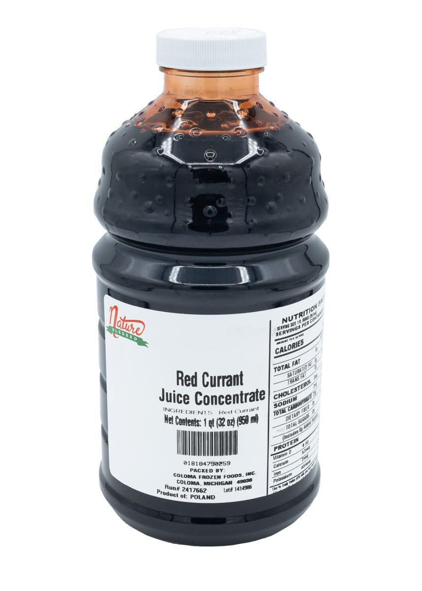 Nature Blessed 100% Pure Red Currant Concentrate - 1 Quart (1/32 fl oz bottle), Applications: Home Wine Making, Brewing, Distilling, Smoothies, Jelly