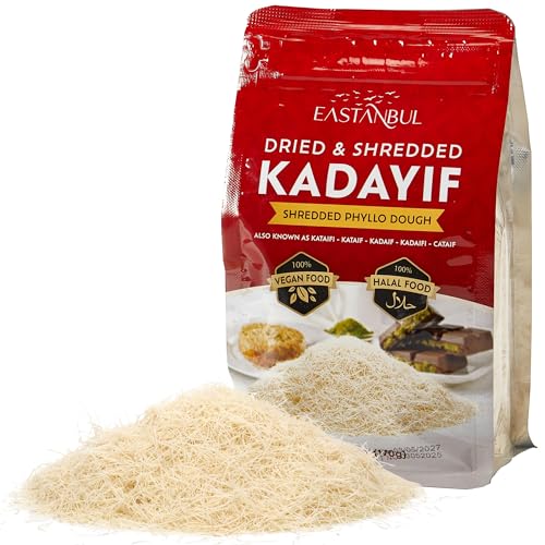 Eastanbul Dried & Chopped Kataifi Shredded Fillo Dough, Kurutulmus Kadayif Pastry Dough, Ingredient for The Viral Dubai Pistachio Chocolate Bar