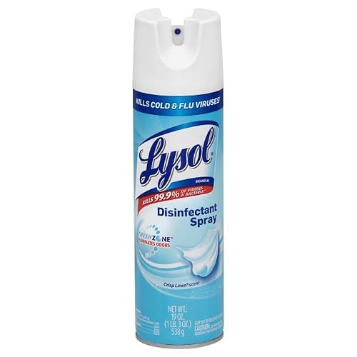 Lysol Disinfectant Spray, Crisp Linen, 19 Ounce (Pack of 6)