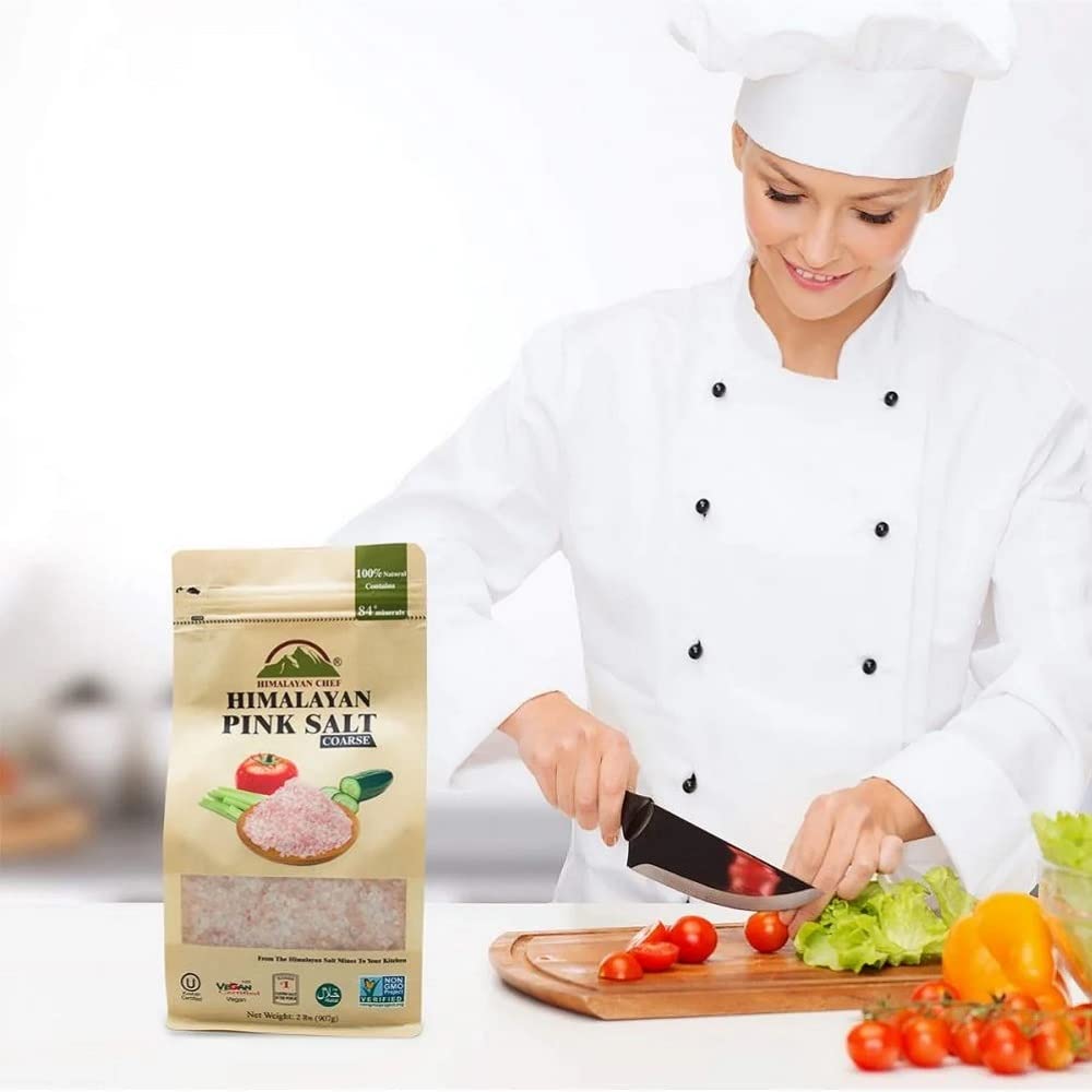 Himalayan Chef Himalayan Pink Salt, Coarse Grain, Refill Grinders - 2 Pound (Pack of 6)