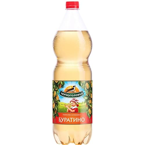 Imported Authentic Russian Soda Buratino Drink with Citrus Lemon Infusion and Artesian Water of Chernogolovka 67.63 fl oz / 2L