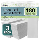 Reli. Bathroom Napkins Guest Disposable (180 Pack) Linen-Feel Guest Towels 12" x 15.75" | Cloth-Like Restroom Napkins | Paper Hand Towels
