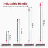 Floor Scrub Brush with Long Handle, Scrubbing Brush Squeegee Broom for Cleaning, 2 in1 Stiff Bristle Shower Scrubber Floor Squeegee for Pool Wall