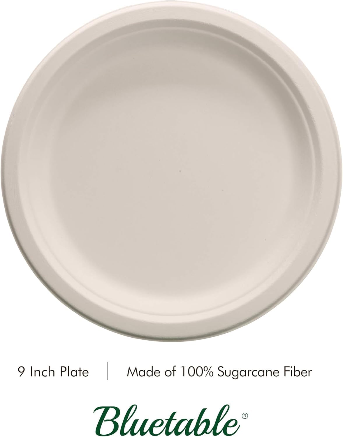 Compostable Paper Plates 9 Inch Bulk Plates [1000 Case Pack] - Biodegradable Made from 100% Sugarcane - Heavy Duty Disposable - Eco Friendly - Bagasse