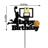 Basketball Happy 8th Birthday Cake Topper-Basketball Themed Birthday Party Cake Decoration-8 Years Birthday Party Supplies (8th)