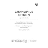 Tea Forte Chamomile Citron Premium Organic Caffeine-Free Herbal Tea Blend Event Box, Bulk Pack 40 Count, 10 per tray Individually Wrapped Handcrafted