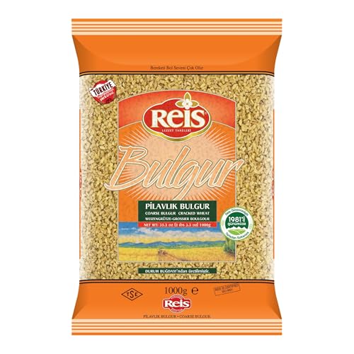 Reis Coarse Bulgur, Wheat Berries, Bulgur Wheat for Pilafs, Meals & Soups, Healthy Pantry Staples, Turkish Grocery Foods, High Fiber & Protein Cereal, Whole Grain Bag, Vegan, Halal, 2.2 Lbs (1000g)