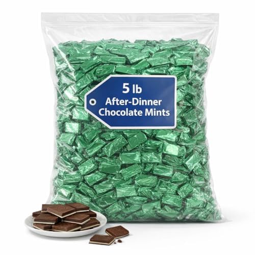 After-Dinner Chocolate Mint Candies Bulk 5 LB Pack, Rich Creamy Mint Chocolate Dessert Candy for Parties, Events, Candy Buffets, Offices, and Sharing