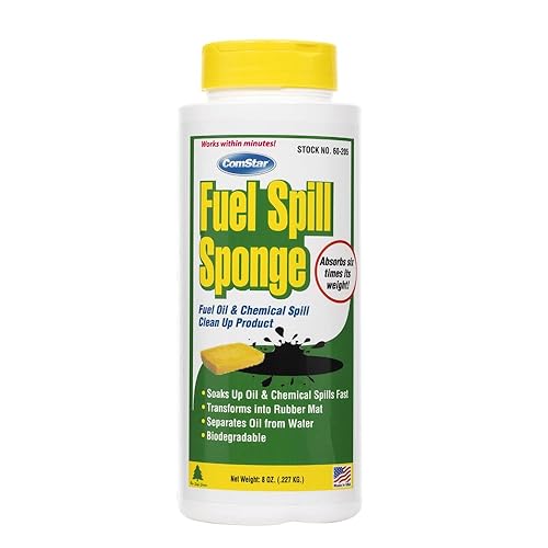ComStar Fuel Spill Sponge, 8 Ounces, Instantly Solidifies Petroleum & Chemical Spills, Rapid Oil Absorption, Easy Cleanup, Separates Oil from Water