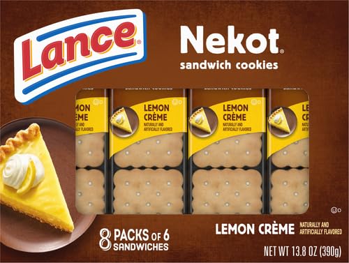 Lance Lemon Nekot Sandwich Cracker, Lemon, 8 Ounce