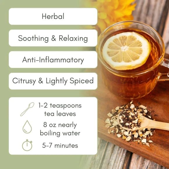 Organic Honey Lemon Ginger Loose Leaf Tea - 2oz Bag (Approx. 30 Servings) | Full Leaf Tea Co.