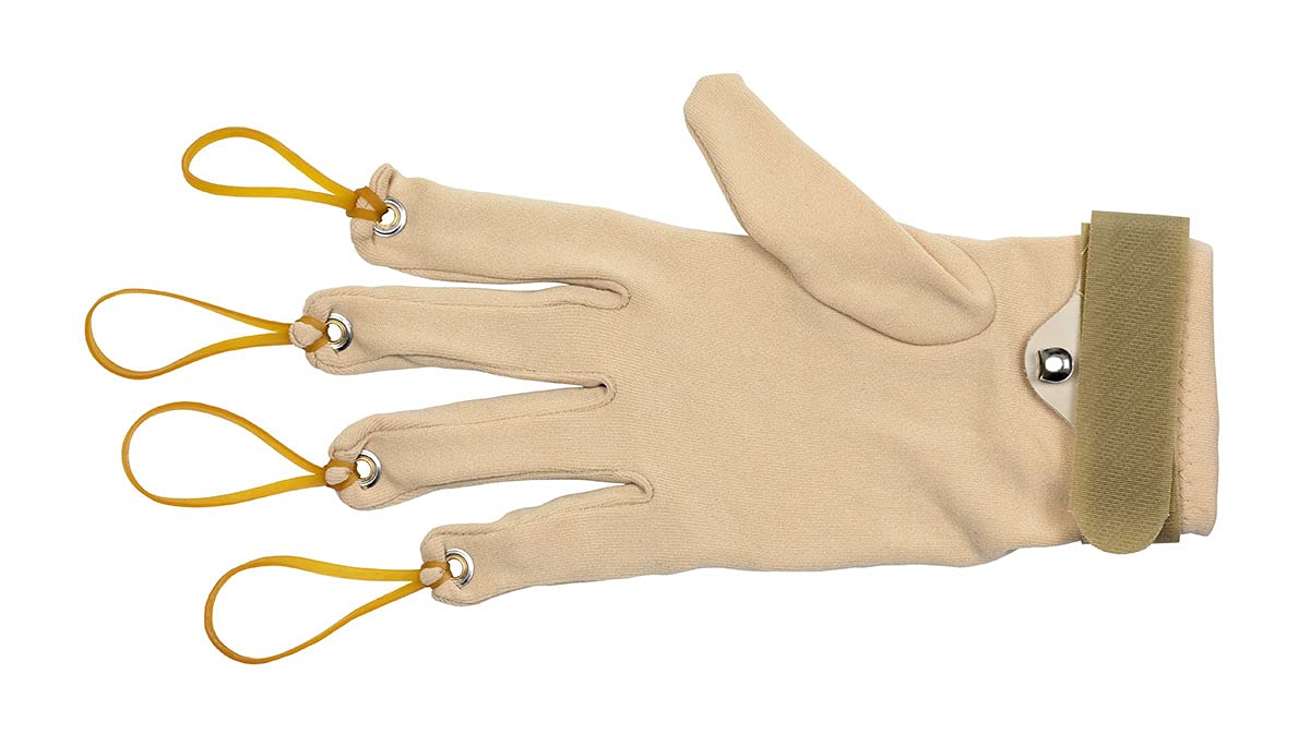 Fabrication Enterprises 10-4000R CANDO Standard Finger Flexion Glove; Small and Medium