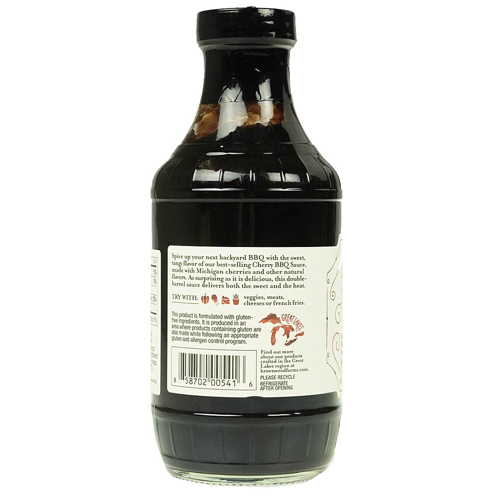 Cherry BBQ Sauce - Brownwood Farms - 20 oz, 2 pack - Sweet & Tangy Flavors - Gluten Free Barbecue Spread for Meats, Veggies & Other Foods