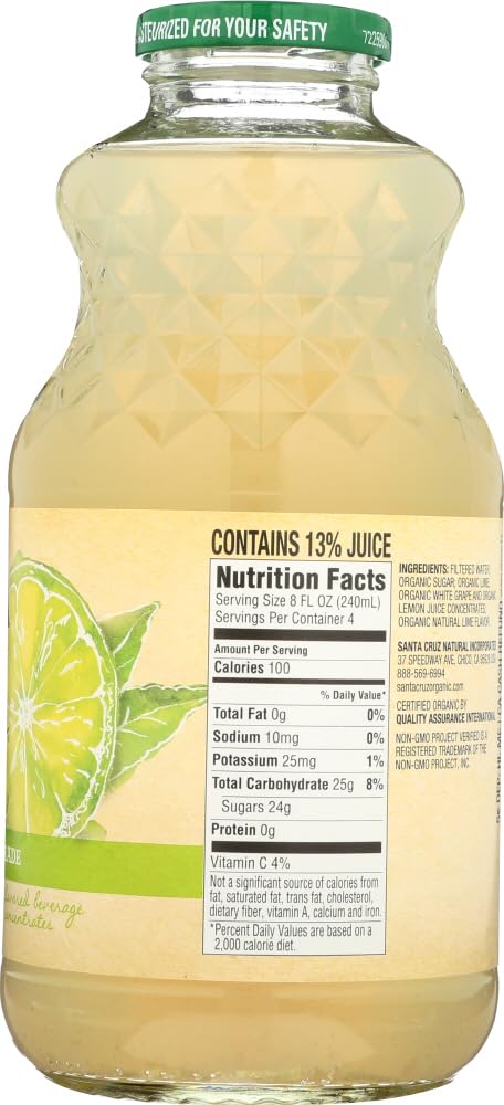 Santa Cruz Organic Limeade 1 qt (Pack of 2)
