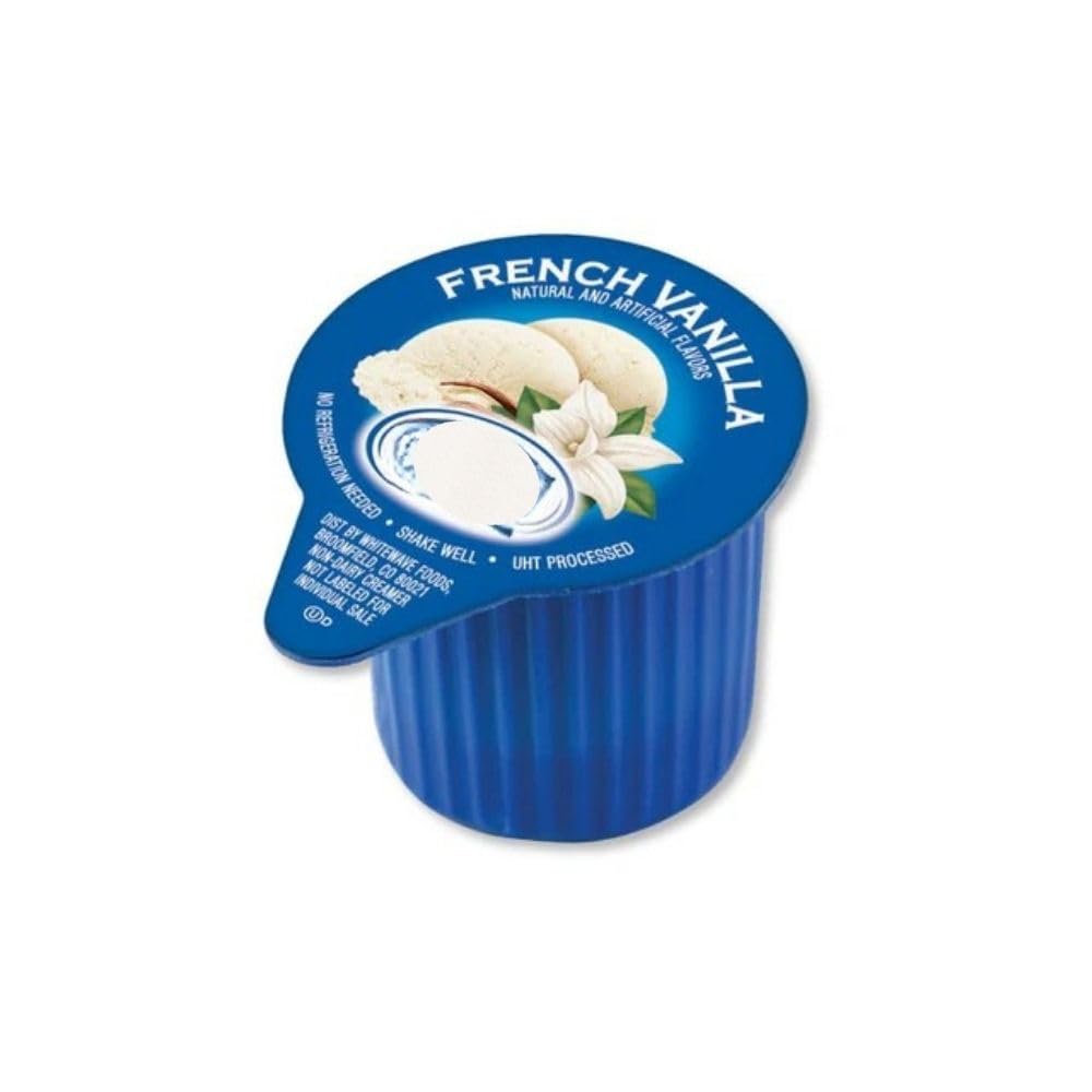 French Vanilla Coffee Creamer Singles Shelf Stable Liquid Creamer Cups - 96 Pack (Approx. 96 pieces)