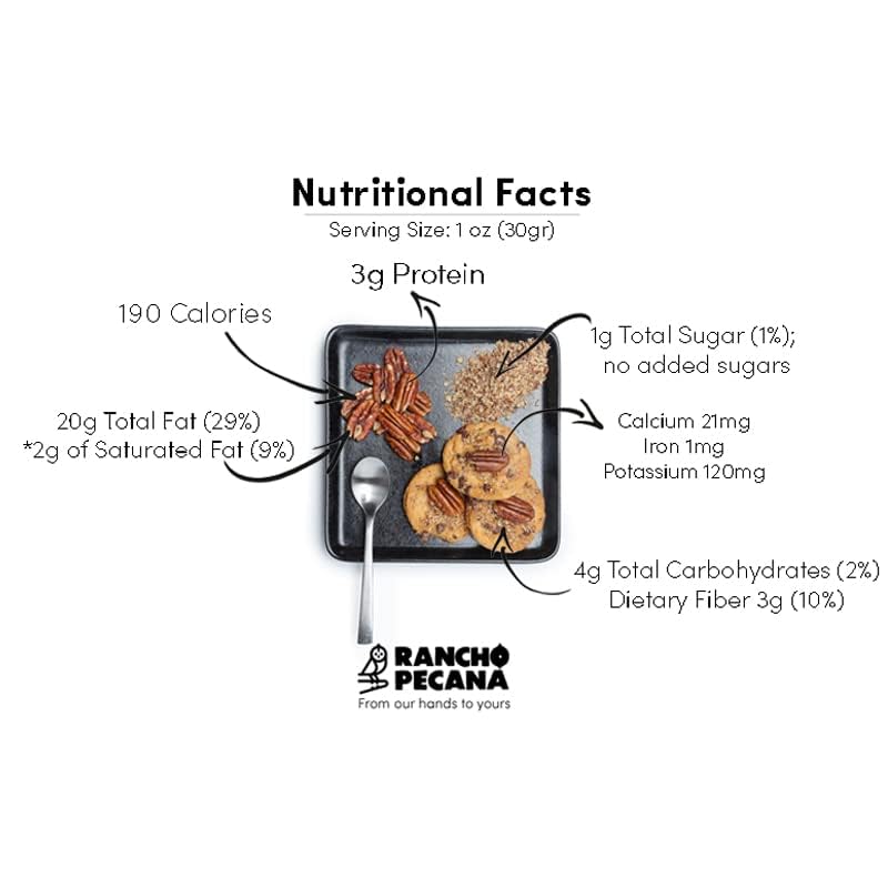 RANCHO PECANA - Natural Pecan Pieces, 5 LB, Gluten Free Chopped Pecans, non-GMO, Vegan Snack, Organic Snack, Kosher, Keto, 3g Protein per 1 oz