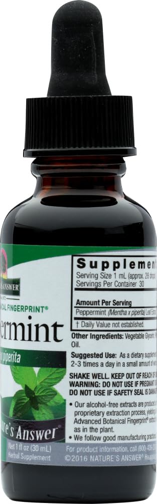 Nature's Answer Peppermint Leaf, Alcohol Free, 1 Ounce (Pack of 12)