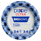 Dixie Ultra Extra Large Paper Bowls, 34 oz, 34 Count, Compostable, Microwave Safe, Disposable Bowls for Heavy Meals, Soups, Stews, and Everyday Use
