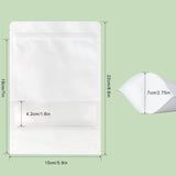 SumDirect Kraft Stand Up Pouches - 50 Pack 5.9x8.6 Inch White Self-Sealing Zipper Food Storage Reusable Sealable Bags with Window for Home or Business