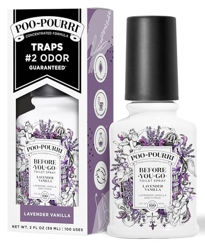 Poo~Pourri Lavender Vanilla, Lavender + Vanilla + Citrus, Before-You-Go Toilet Spray, 2 Oz