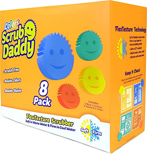 Scrub Daddy Sponges Set - Variety Colors - Scratch-Free Multipurpose Dish Sponge - BPA Free & Made with Polymer Foam - Stain & Odor Resistant Kitchen