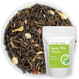 Jasmine with Flowers Green Tea - Gourmet Floral Scented Chinese Loose Leaf Tea - Zero Calories - 1 Pound (16 Oz.) Pouch