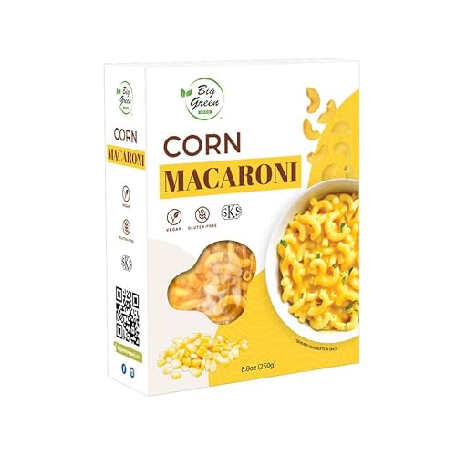 Big Green Food - Corn Macaroni, Premium Gluten-Free Penne Pasta, Wheat Free, Vegan Friendly (1 Box)