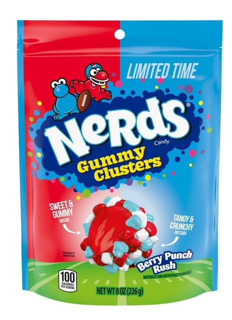 NERDS Gummy Clusters Easter Variety Bundle - Berry Punch Rush, Cherry Lemonade Blitz & Hoppin 9 oz Pouches - 4 Pack